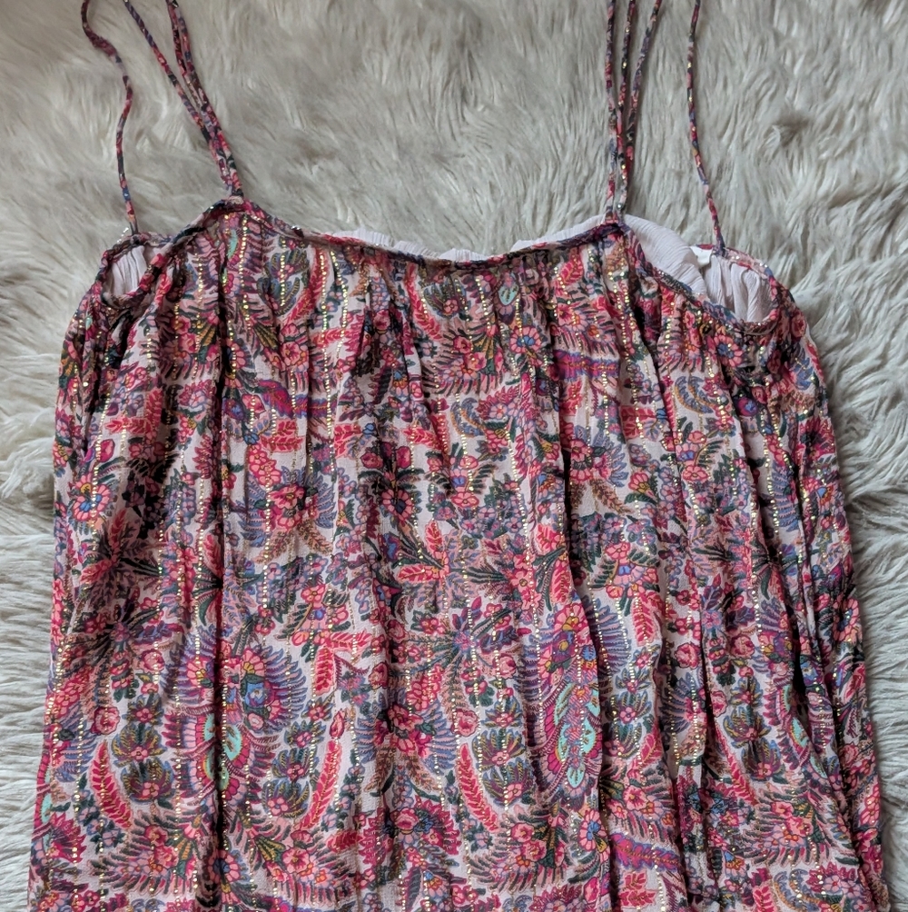 Natural Life Pink Paisley Metallic Sleeveless Dress - Picture 4 of 13